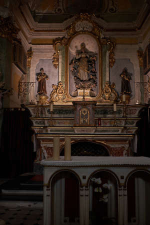 Eze, France - June 17, 2021 - the church Notre Dame de l'Assomptionのeditorial素材