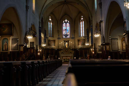 Cannes, France - June 16, 2021 - the beautiful interior of the church of Notre-Dame de I'EspÃ©ranceのeditorial素材