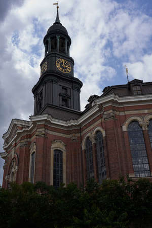 Hamburg, Germany - July 18, 2021 - exterior of St. Michael's Church - one of Hamburg's five Lutheran main churches in the sunny afternoonの写真素材