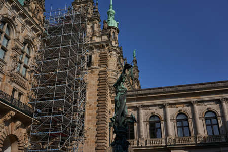 Hamburg, Germany - July 17, 2021 - Hamburg City Hall-Rathaus - is the seat of local government. The Rathaus is located in the Altstadt quarter in the city center, at the Rathausmarkt squareのeditorial素材