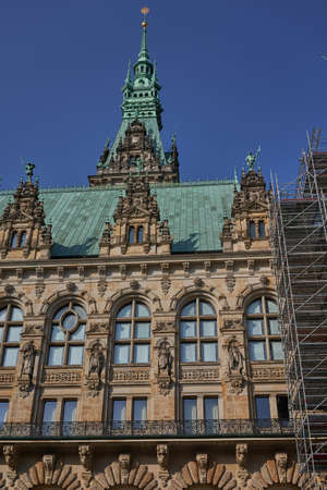 Hamburg, Germany - July 17, 2021 - Hamburg City Hall-Rathaus - is the seat of local government. The Rathaus is located in the Altstadt quarter in the city center, at the Rathausmarkt squareのeditorial素材