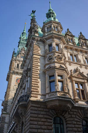 Hamburg, Germany - July 17, 2021 - Hamburg City Hall-Rathaus - is the seat of local government. The Rathaus is located in the Altstadt quarter in the city center, at the Rathausmarkt squareのeditorial素材