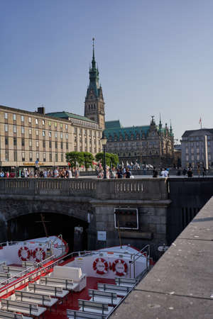 Hamburg, Germany - July 17, 2021 - Hamburg City Hall-Rathaus - is the seat of local government. The Rathaus is located in the Altstadt quarter in the city center, at the Rathausmarkt squareのeditorial素材