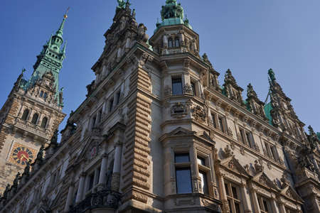 Hamburg, Germany - July 17, 2021 - Hamburg City Hall-Rathaus - is the seat of local government. The Rathaus is located in the Altstadt quarter in the city center, at the Rathausmarkt squareのeditorial素材