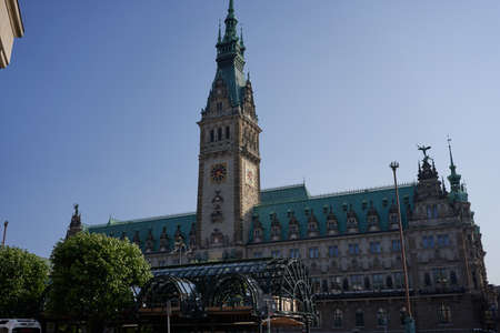 Hamburg, Germany - July 17, 2021 - Hamburg City Hall-Rathaus - is the seat of local government. The Rathaus is located in the Altstadt quarter in the city center, at the Rathausmarkt squareのeditorial素材