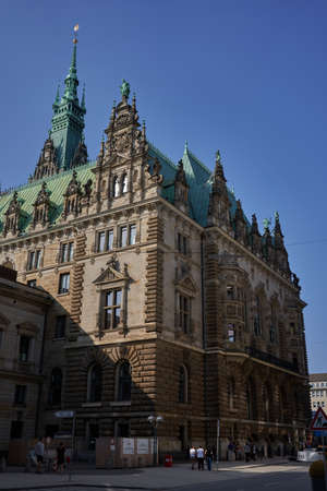 Hamburg, Germany - July 17, 2021 - Hamburg City Hall-Rathaus - is the seat of local government. The Rathaus is located in the Altstadt quarter in the city center, at the Rathausmarkt squareのeditorial素材