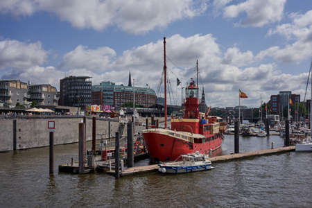 Hamburg, Germany - July 18, 2021 - The Port of Hamburg is a seaport on the river Elbe in Hamburgのeditorial素材