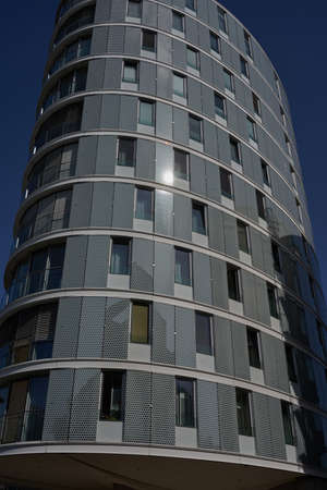 Hamburg, Germany - July 18, 2021 - development in the port of Hamburg near the Elbe Philharmonic - Am Kaiserkai street - in the sunny summer morningのeditorial素材