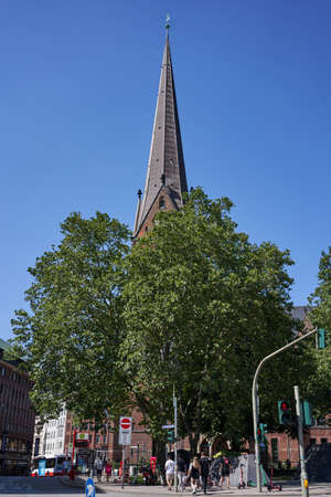 Hamburg, Germany - July 17, 2021 - beautiful Saint Peter's Church (Hauptkirche St. Petri) stands on the site of many former cathedrals.のeditorial素材