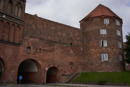 Luebeck, Germany - July 20, 2021 - The Burgtor is the northern city gate of Hanseatic LÃ¼beck. It is one of two towered gates remaining from the medieval fortifications.のeditorial素材