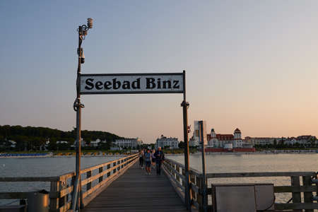 Binz, Germany - July 22, 2021 - view of the Binz pier in the summer eveningのeditorial素材