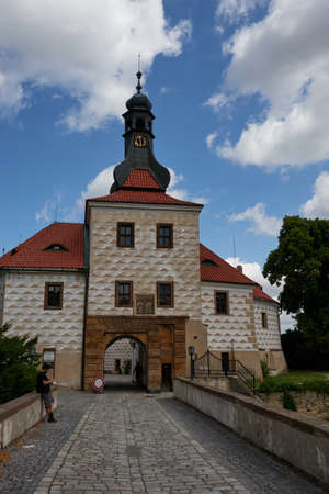 Kostelec nad Cernymi lesy, Czech Republic - July 31, 2021 - The renassaince castle in summer afternoonのeditorial素材