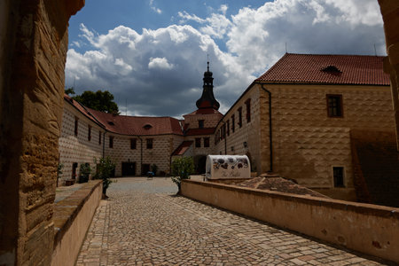 Kostelec nad Cernymi lesy, Czech Republic - July 31, 2021 - The renassaince castle in summer afternoonのeditorial素材