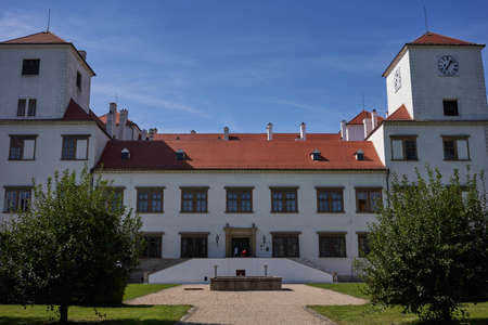 Bucovice, Czech Republic - September 10, 2021 - A four-winged Renaissance chateau built in 1567 on the model of Italian Renaissance palaces.のeditorial素材