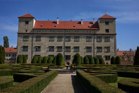 Bucovice, Czech Republic - September 10, 2021 - A four-winged Renaissance chateau built in 1567 on the model of Italian Renaissance palaces.のeditorial素材