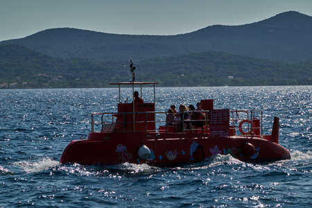 Zadar, Croatia - August 7, 2021 - cruise ship with a glass bottom in the summer afternoonのeditorial素材