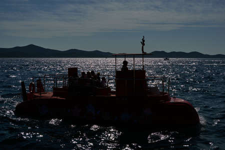 Zadar, Croatia - August 7, 2021 - cruise ship with a glass bottom in the summer afternoonのeditorial素材