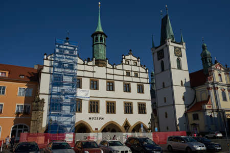 Litomerice, Czech Republic - September 9, 2021 - The Peace Square in LitomÄÅice is a large public space, which has formed the core of the city since the Middle Ages.のeditorial素材
