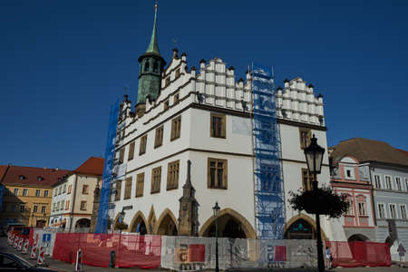 Litomerice, Czech Republic - September 9, 2021 - The Peace Square in LitomÄÅice is a large public space, which has formed the core of the city since the Middle Ages.のeditorial素材