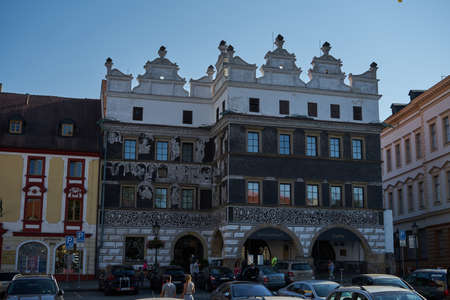 Litomerice, Czech Republic - September 9, 2021 - The Peace Square in LitomÄÅice is a large public space, which has formed the core of the city since the Middle Ages.のeditorial素材