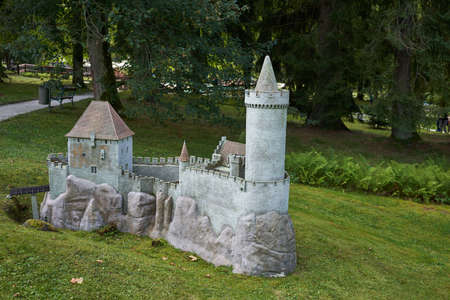 Marianske Lazne, Czech Republic - September 26, 2021 - Miniatures Park Boheminium - Kokorin Castleのeditorial素材