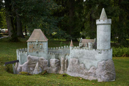 Marianske Lazne, Czech Republic - September 26, 2021 - Miniatures Park Boheminium - Kokorin Castleのeditorial素材