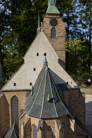 Marianske Lazne, Czech Republic - September 26, 2021 - Miniatures Park Boheminium - cathedral of St. Bartholomewのeditorial素材