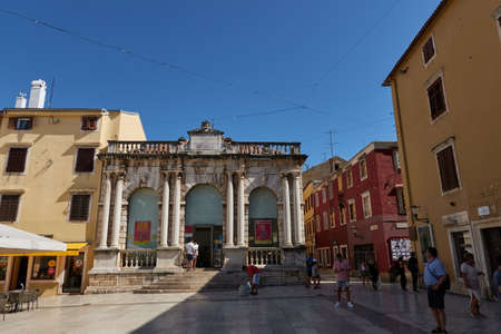 Zadar, Croatia - August 7, 2021 - the People's Square is the centre of life of the City of Zadar in the summer afternoonのeditorial素材