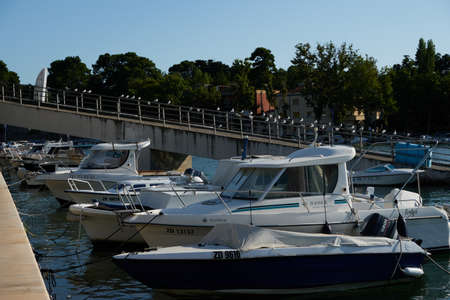 Zadar, Croatia - August 7, 2021 - Zadar port in the summer afternoon