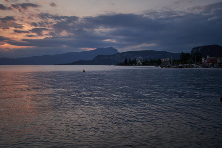 Twilight on Lake Garda - July 2022の写真素材