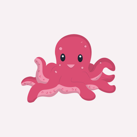 Hand Drawn Flat Cute Octopus Illustrationのイラスト素材