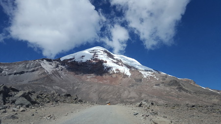 The highest mountain on Earth, the Chimborazo volcano.の写真素材