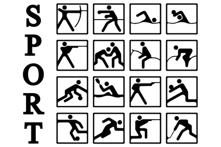 Sports Icons isolated on a white backgroundのイラスト素材