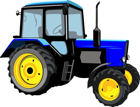 Beautiful tractor isolated on a white backgroundのイラスト素材