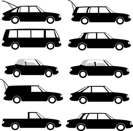 Collection of different car types のイラスト素材