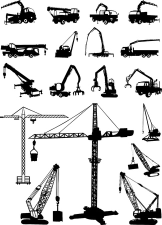 Crane and trucks のイラスト素材