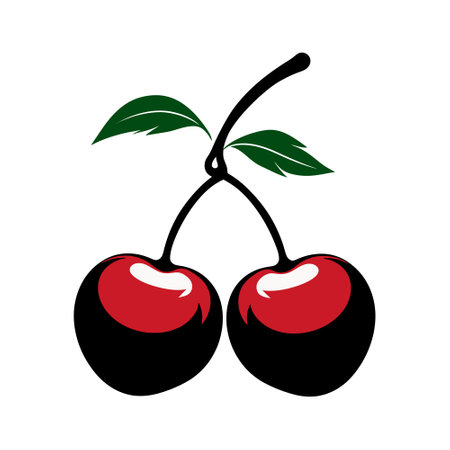 cherry icon design, vector illustration eps10 graphic flat styleのイラスト素材