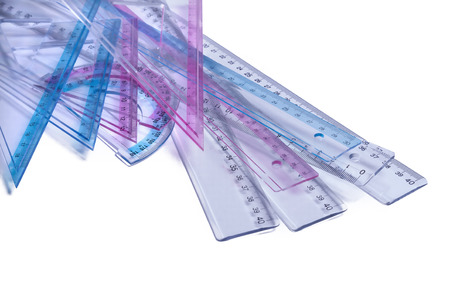 Plastic rulers for mathematics in school and homework