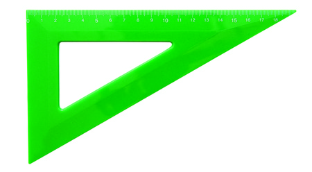 Plastic rulers for mathematics in school and homeworkの写真素材