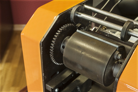 Printing at high speed on offset machine. Label, Rolled Up, Printing Out, Group of Objects,...