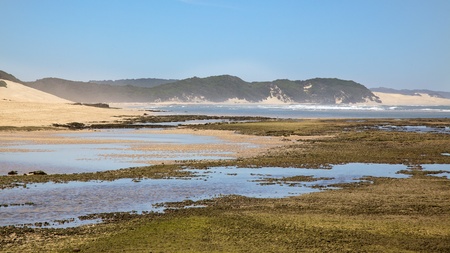 The beach at Kenton-on-Sea, in South Africa's Eastern Cape.の写真素材