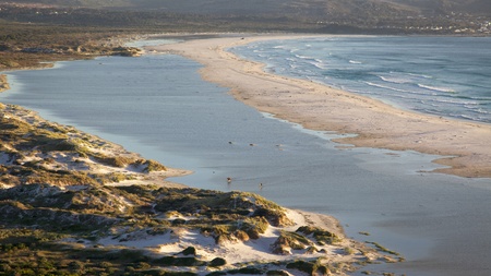 Part of Long Beach, with a section of Kommetjie in the background, Cape Peninsula, South Africa.の写真素材