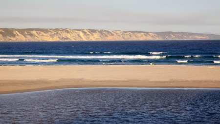 Wilson Inlet and Ocean Beach at the town of Denmark in Western Australia.の写真素材
