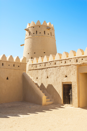 The courtyard of a fort situated  in the Liwa Crescent area of Abu Dhabi in the UAE.のeditorial素材