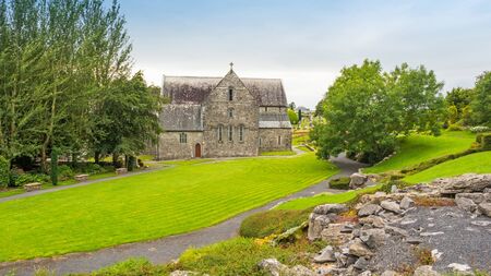 A view of Ballintubber Abbey, near Ballintubber in County Mayo in Ireland. The abbey was founded  in 1216.の写真素材