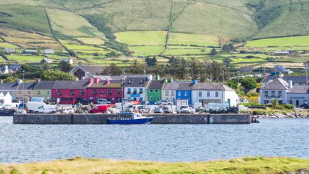 PORTMAGEE, IRELAND - AUGUST 12, 2019: A view of Portmagee, from Valentia Island in County Kerry in Ireland.のeditorial素材
