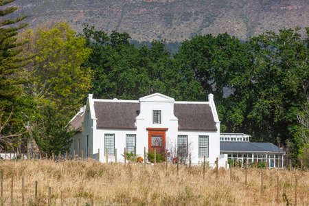 The Cape Dutch-style Nova Constantia homestead, situated in Constantia Valley in Cape Town, South Africa.のeditorial素材