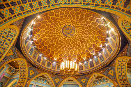 DUBAI, UAE - OCTOBER 25, 2007: An Arabesque ceiling in the Ibn Battuta Mall in Dubai in the United...