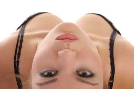 Face of the young beautiful womanの写真素材