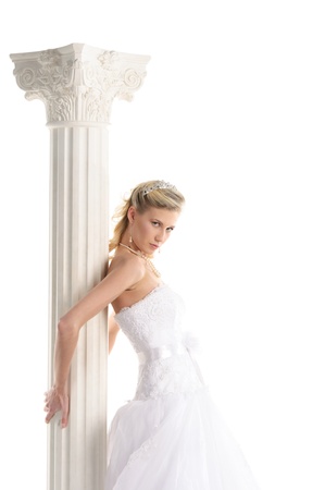 beautiful bride in wedding dressの写真素材